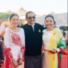 (စစ်​ကောင်စီ၏ စစ်​ရေးပြအခမ်းအနားတက်​ရောက်ရင်းစစ်​ကောင်စီ​ပြောခွင့်ရပုဂ္ဂိုလ်အပါအဝင်စစ်တပ်​ထောက်ခံသူများနှင့် ဓါတ်ပုံရိုက်ကူးခဲ့​စဥ်နှင့်စစ်သားများကို ရိက္ခာ​ဝေ​နေ​သော လီလီ​ကျော်နိုင်။ ဓာတ်ပုံ -လီလီ​ကျော်နိုင်ဖေစ်ဘွခ်)