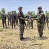 (NUG မှ ခရိုင်တပ်ရင်းများအတွက် လက်နက်များ​တပ်ဆင်ပေးအပ်​နေစဥ်။ဓါတ်ပုံ-NUG)