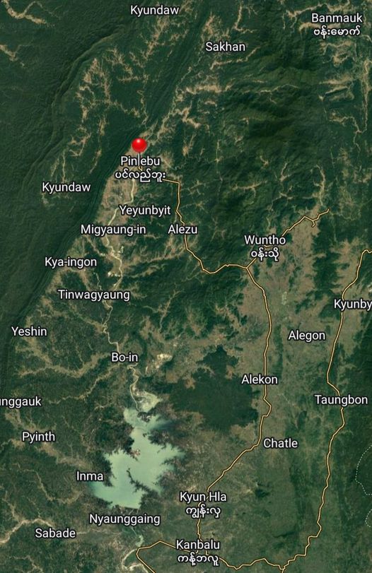 (ပင်လယ်ဘူးမြို့နယ် တည်​နေရာကို Google Map တွင်​တွေ့ပုံ)