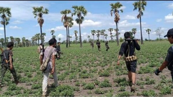 (ရေစကြို(ပကဖ)မှ ရဲဘော်များအား စစ်ဆင်ရေးတစ်ခုတွင် တွေ့ရစဥ်။ ဓာတ်ပုံ - ရေစကြိုပကဖ)