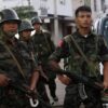 (ကချင်လွတ်လပ်ရေးတပ်မတော်(KIA)မှ ရဲဘော်များအား တွေ့ရစဥ်။ ဓာတ်ပုံ - အေပီ)