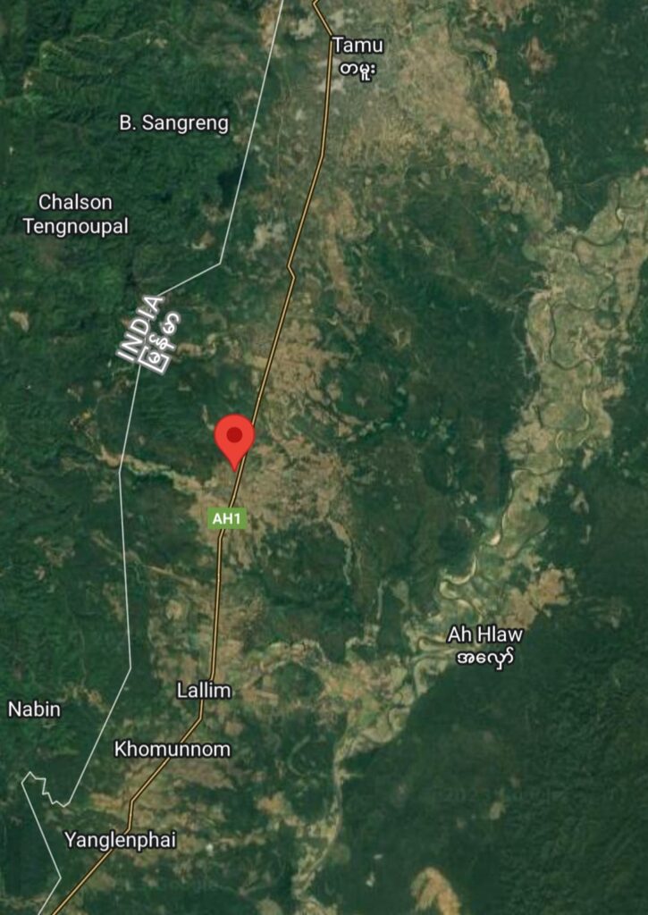 (တမူးမြို့နယ် ၊ပန်းသာရွာကို Google Map တွေ့ရစဥ်)