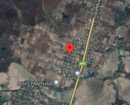 (တမူးမြို့နယ် ၊ပန်းသာရွာကို Google Map ​တွေ့ရစဥ်)