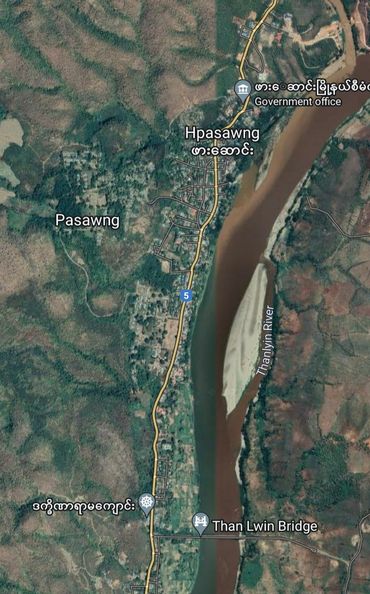 (ဖား​ဆောင်းမြို့ ကို Google Map တွင်​တွေ့ရမှု)