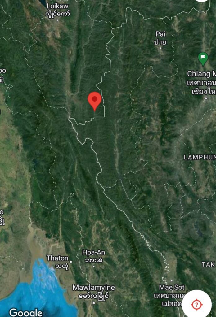 (မယ့်စဲမြို့တည်​နေရာပြ​မြေပုံ / KNDF ၊KA နှင့် စစ်တပ်အာဏာသိမ်းမှုဆန့်​ကျင်​ကြောင်းဆန္ဒပြပြည်သူများကိုစစ်တပ်က အကြမ်းဖက်ဖြိုခွင်းစဥ် ပြည်သူများဘက်မှ ကူညီ​ပေးခဲ့​သော KNPLF (ကလလတ)တပ်ဖွဲ့ဝင်အချို့ ။ဓါတ်ပုံ-KNDF ၊KA ၊CJ)