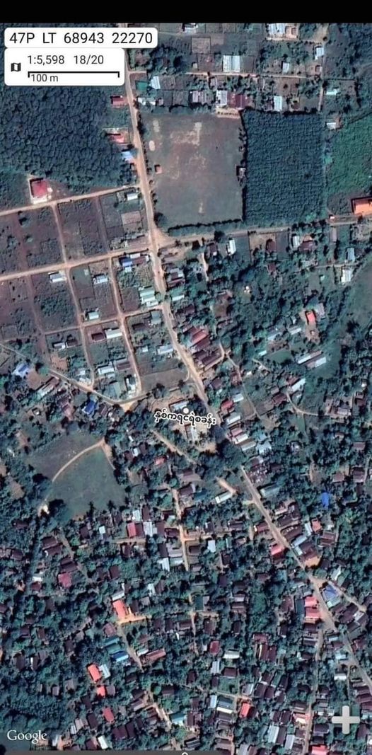 (နှစ်ကရင်ရွာရဲစခန်းအား မြေပုံမှတဆင့်မြင်တွေ့ရစဉ်)