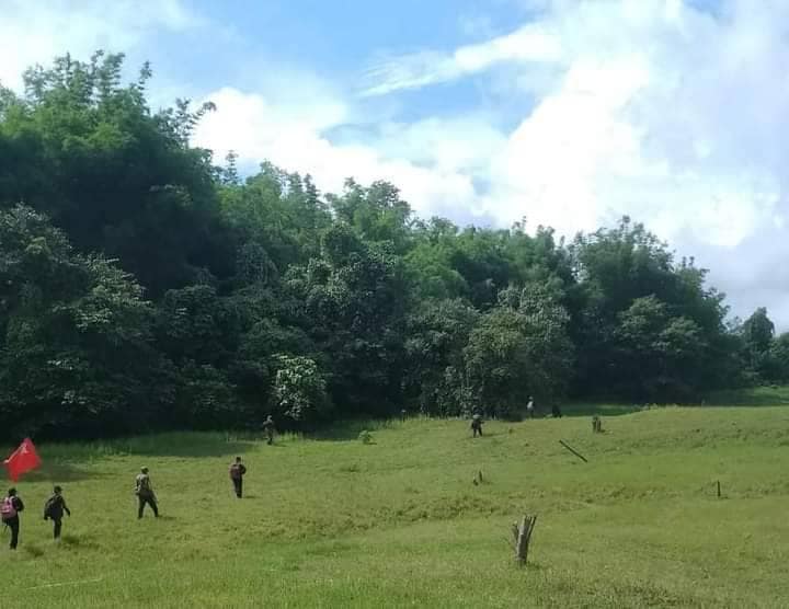 (သာယာဝတီခရိုင် ပြည်သူ့ကာကွယ်ရေးတပ်ရင်း ၃၈၀၂ တပ်ခွဲ ၅ မှရဲဘော်များလုံခြုံရေးဆောင်ရွက်စဥ်)