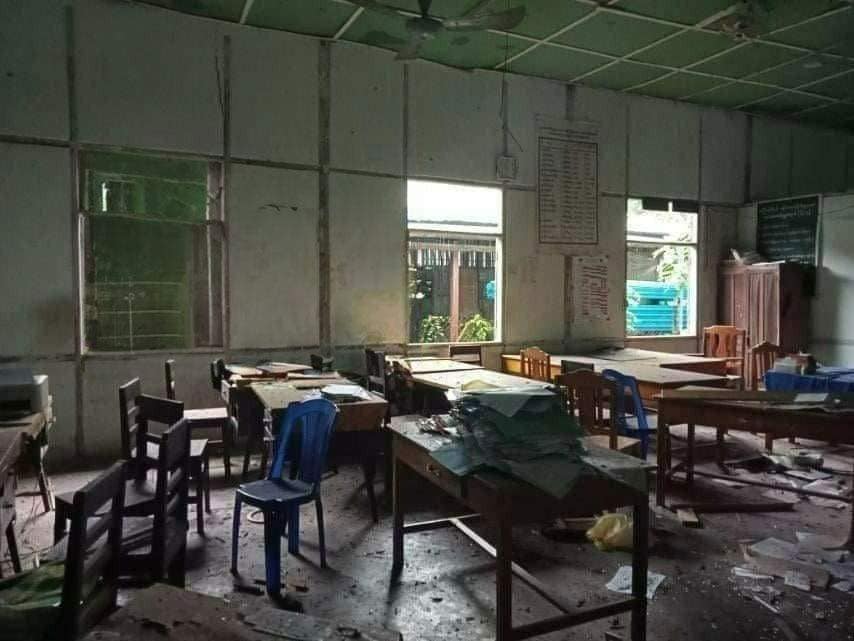 (Federal Wings ဒရုန်းတပ်ဖွဲ့ဝင်များနှင့် စစ်​ကောင်စီရုံးများတိုက်ခိုက်ခံရပြီး​နောက်မြင်ကွင်း။ဓါတ်ပုံ-Federal Wings)