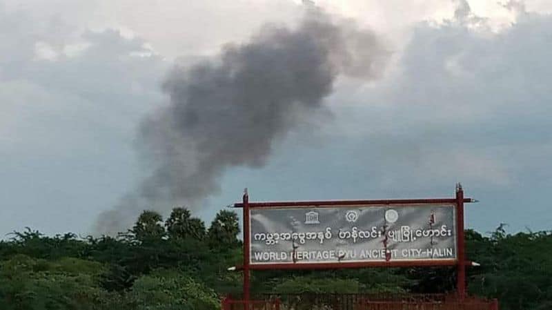 (ဟန်လင်းပျူမြို့ဟောင်း၌ တိုက်ပွဲဖြစ်ပွားနေသည်ကို ၂၀၂၂ အောက်တိုဘာက တွေ့ရစဉ်။ ဓာတ်ပုံ - CJ)