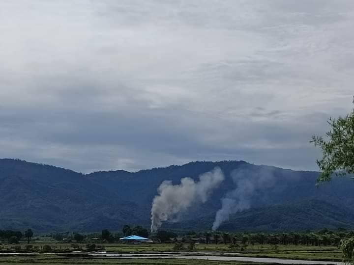 (စစ်ကောင်စီတပ်က ရငဲရွာအား ယခုနှစ်ဇွန်လအတွင်းက မီးရှို့ဖျက်ဆီးခဲ့သည်။ဓာတ်ပုံ - CJ)