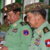 (မပခ တိုင်းမှူး​ဟောင်း ဗိုလ်ချုပ်ကိုကို​မောင် (အလယ်)။ ဓါတ်ပုံ-စစ်​ကောင်စီ)