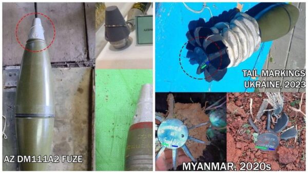 ရုရှားစစ်တပ် အသုံးပြုနေသော မြန်မာထုတ် ခဲယမ်းမီးကျောက်တွေကို တွေ့ရစဉ်)