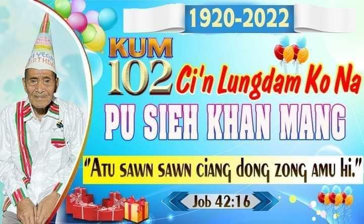 (စစ်ဘေးရှောင်နေရတဲ့ အသက် ၁၀၃ နှစ်အရွယ် အဘ ပူရှေ့ခန့်မန် နှင့် အဘ၏ အသက် ၁၀၂ နှစ်မွေးနေ့ပွဲကို ၂၀၂၂ ခုနှစ်ကလုပ်ပေးခဲ့စဥ်က ဆုတောင်းစာ ။ဓါတ်ပုံ-CJ)