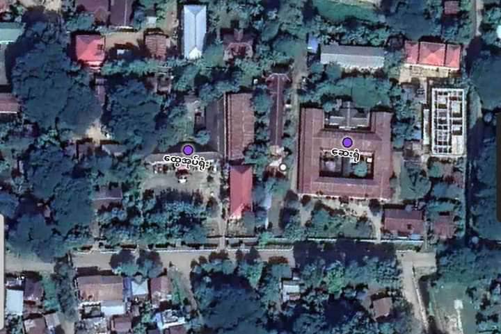 (ကောလင်းမြို့ ထွေအုပ်ရုံးအား မြေပုံမှ တဆင့်တွေ့ရစဉ်)