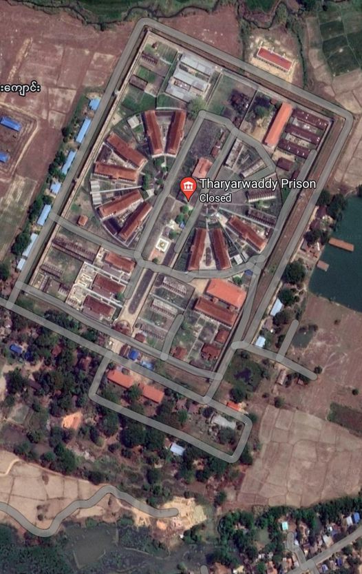 (သာယာဝတီ​ထောင်ကို Google Map မှ​တွေ့ရမှု)