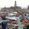 (ရခိုင်ပြည်နယ် စစ်တွေမြို့တွင် မိုခါမုန်တိုင်းတိုက်ခတ်ပြီးနောက် ပျက်စီးခဲ့သည့်မြင်ကွင်းကို ၂၀၂၃ မေလ ၁၅ ရက် က တွေ့ရစဉ်။ဓာတ်ပုံ - CJ)