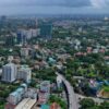 (ရန်ကုန်မြို့ကို အ​ပေါ်စီးမှ​တွေ့ရစဥ်။ ဓါတ်ပုံ-ASEAN Skyline)