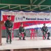 (ယနေ့ (ဩဂုတ် ၁၇ရက်) ကျရောက်သည့် (၇၅) နှစ်မြောက် ကရင်နီတပ်မတော်နေ့အခမ်းအနားကို လွတ်မြောက်နေရာတစ်နေရာ၌ ကျင်းပနေစဉ်။ ဓာတ်ပုံ - KnIc)