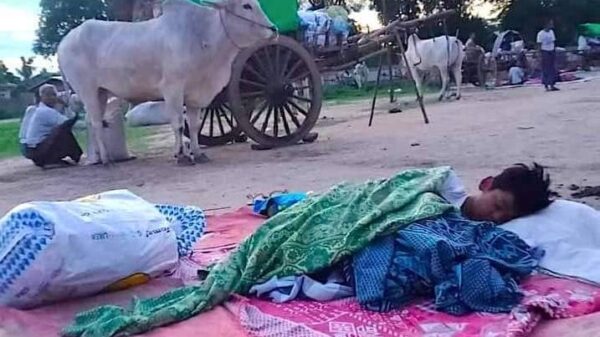 (ယမန်နှစ်အတွင်းက စစ်ကောင်စီစစ်ကြောင်းကြောင့် ထွက်ပြေးတိမ်းရှောင်ခဲ့ရသည့် စစ်ကိုင်း-မြင်းမူနယ်စပ်က ပြည်သူများအား တွေ့ရစဥ်။ ဓာတ်ပုံ-Cj)