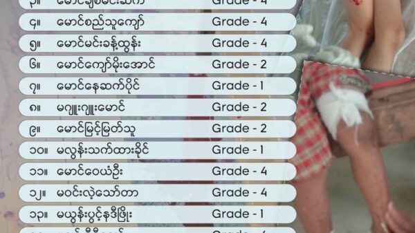 ( စစ်တပ်လက်နက်ကြီးထိမှန်၍ ဒဏ်ရာရခဲ့​သောက​လေးငယ်များ အ​ခြေအ​နေပြ အင်ဖိုဂရပ်။ People's Spring Infographic)