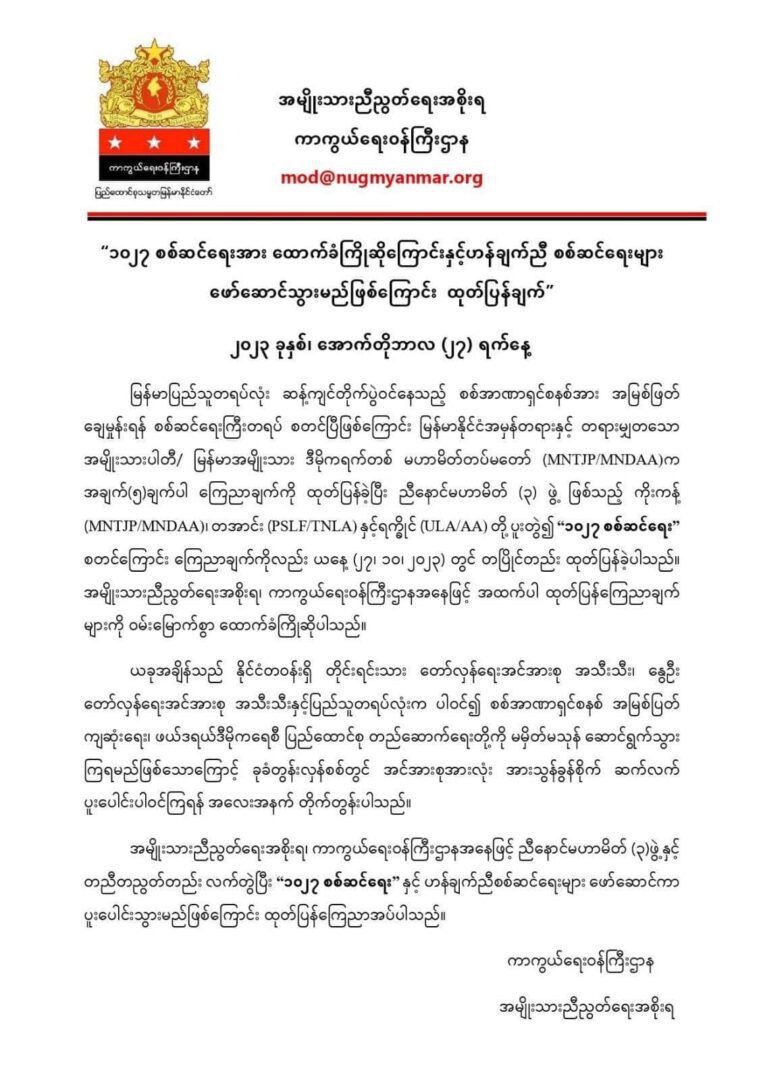 (ယနေ့နံနက် တိုက်ပွဲအချို့တွင် စစ်ကောင်စီတပ်ထံမှ စစ်သုံ့ပန်းနှင့် သိမ်းဆည်းရရှိသော လက်နက် ခဲယမ်းအချို့ကို MNDAA ကပြသထားစဉ်။ ဓာတ်ပုံ-The Kokang)
