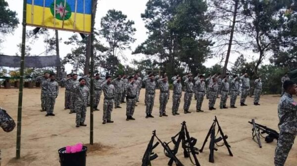 (ဓနုပြည်သူ့ လွတ်မြောက်ရေးတပ်တော်DPLF မှ ရဲ​ဘော်များနှင့် ရပ်​စောက်-​​နောင်ချို ပြ​​မြေပုံ။ဓါတ်ပုံ-DPLF)