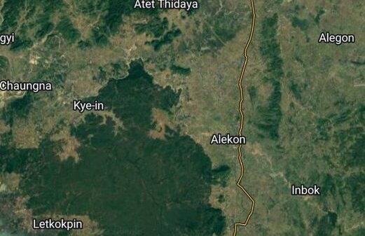 (​ကောလင်းမြို့ နှင့်အနီးဝန်းကျင်ကို Google Map တွင်​တွေ့ရမှု)