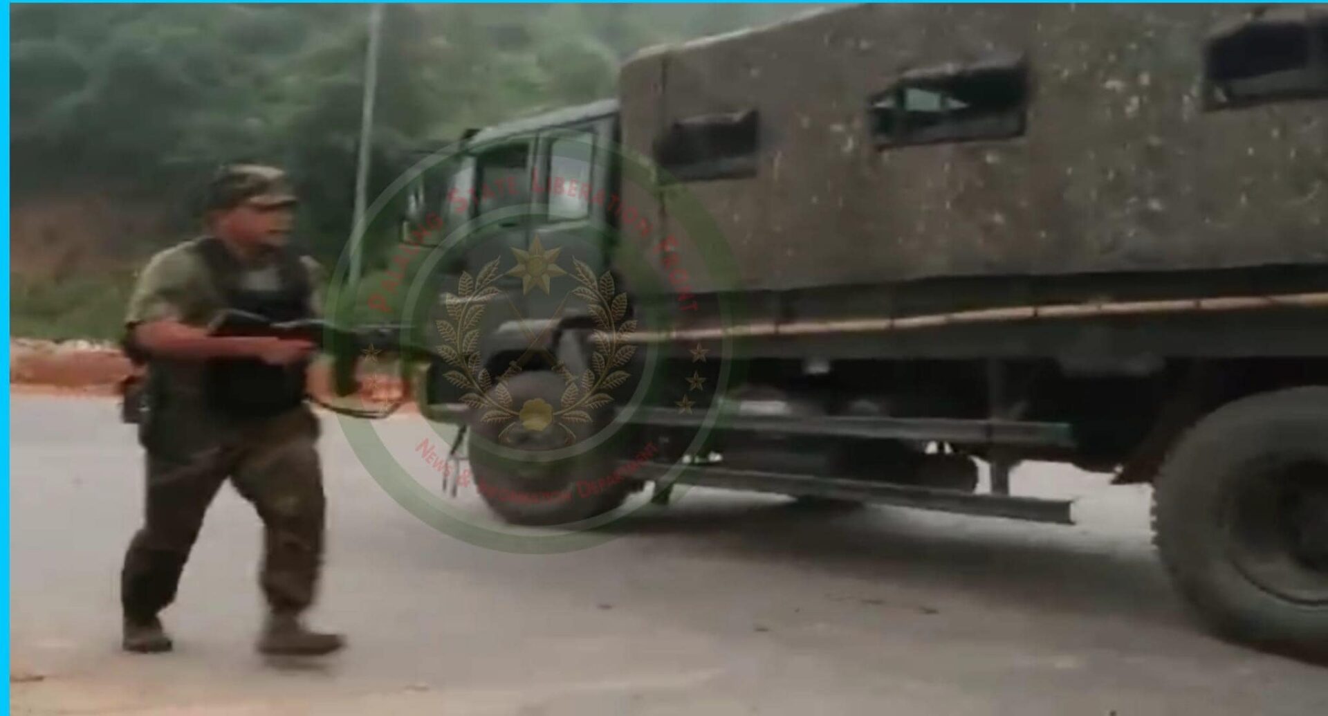 (ယနေ့နံနက်တွင် သိမ်းဆည်းရရှိသော စစ်ကောင်စီတပ်စခန်း ယာဉ်များအား တွေ့ရစဉ်။ ဓာတ်ပုံ - TNLA)