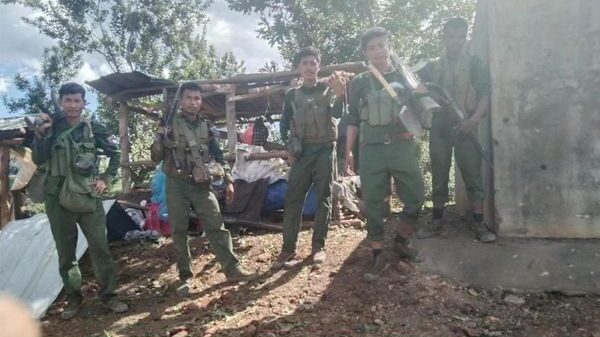 (ကိုးကန့်တပ်မတော် (MNDAA)သည် မုံးကိုးခရိုင်၊ ရှောက်ချင်းရှုဒေသရှိ စစ်ကောင်စီ၏ တပ်စခန်းအား သိမ်းပိုက်ပြီးနောက် တွေ့ရစဉ်။ ဓာတ်ပုံ - MNDAA)