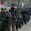 (၂၀၁၂ ဇန်န၀ါရီ ၃၁ ရက်က ကျင်းပသည့် (၆၃) နှစ်မြောက် ကရင်တော်လှန်ရေးနေ့အခမ်းအနား၌ ကရင်အမျိုးသားအစည်းအရုံး (KNU) တပ်ဖွဲ့ဝင်များအား တွေ့ရစဉ်။ဓာတ်ပုံ - ရိုက်တာ)