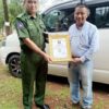 (ဦးသန်းထွန်းကို စစ်တပ်​ထောက်ခံပွဲများတွင်​တွေ့ရပုံ။ ဓါတ်ပုံ- File Photo)