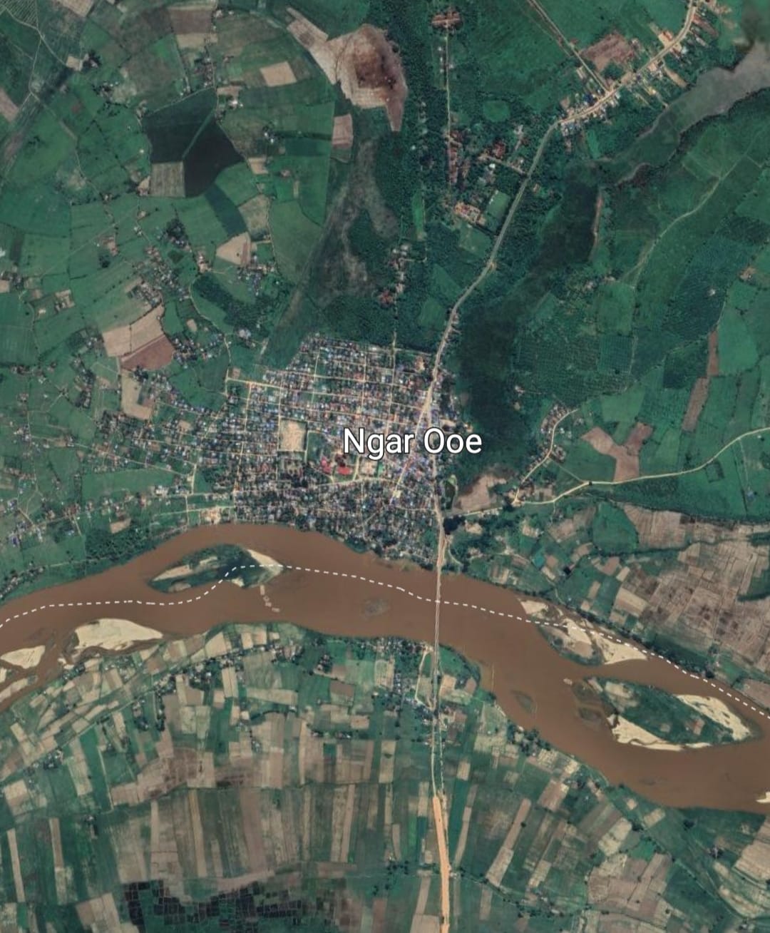 (မဘိမ်းမြို့နယ် ၊ငါးအိုးရွာကို Google Earth တွင်​တွေ့ရမှု)