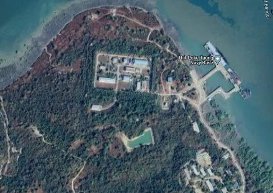 ဓညဝတီ​ရေတပ်ဌာနချုပ်ကို Google Map တွင်​တွေ့ရမှု
