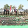(မင်းပြားမြို့ရှိစစ်​ကောင်စီတပ်စခန်းများမှ သိမ်းဆည်းရရှိ​သောလက်နက်ခဲယမ်းများ။ ဓါတ်ပုံ-AA Info Desk)