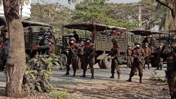 ၂၀၂၂ အတွင်းက ကလေးမြို့၌ တွေ့ရသော စစ်ကောင်စီတပ်သားများ။(ဓာတ်ပုံ - CJ)