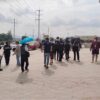 (ယနေ့ နံနက်က မြန်မာလုပ်သားများ စုဝေးမှုပြုလုပ်နေစဉ်။ ဓာတ်ပုံ - MHAC)