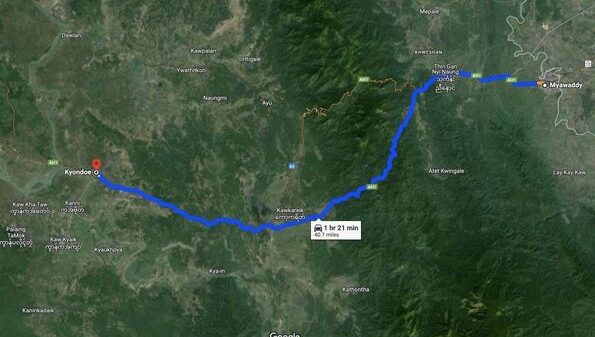 စစ်ကူတက်လာတဲ့ စစ်ကောင်စီစစ်ကြောင်း ကျုံဒိုးကနေ ကော့ကရိတ်ဆီဦးတည်နေ