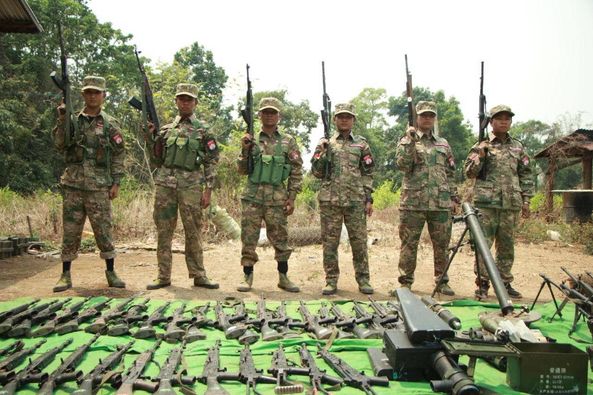 (သရက်ကုန်းရွာအခြေစိုက် စစ်ကောင်စီစခန်းအား တိုက်ခိုက်သိမ်းပိုက်ပြီးနောက် တွေ့ရစဉ်။ ဓာတ်ပုံ - MDY-PDF)