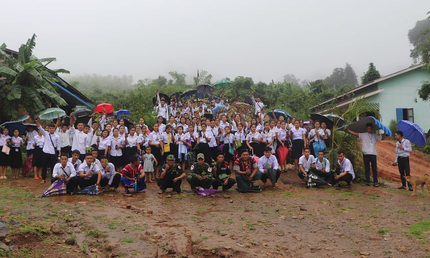 (လယ်ဒို​ဒေသတွင်မိုးရာသီ၌ သစ်ပင်စိုက်ပွဲ​တော်ပြုလုပ်စဥ်။ ဓါတ်ပုံ-KNU)