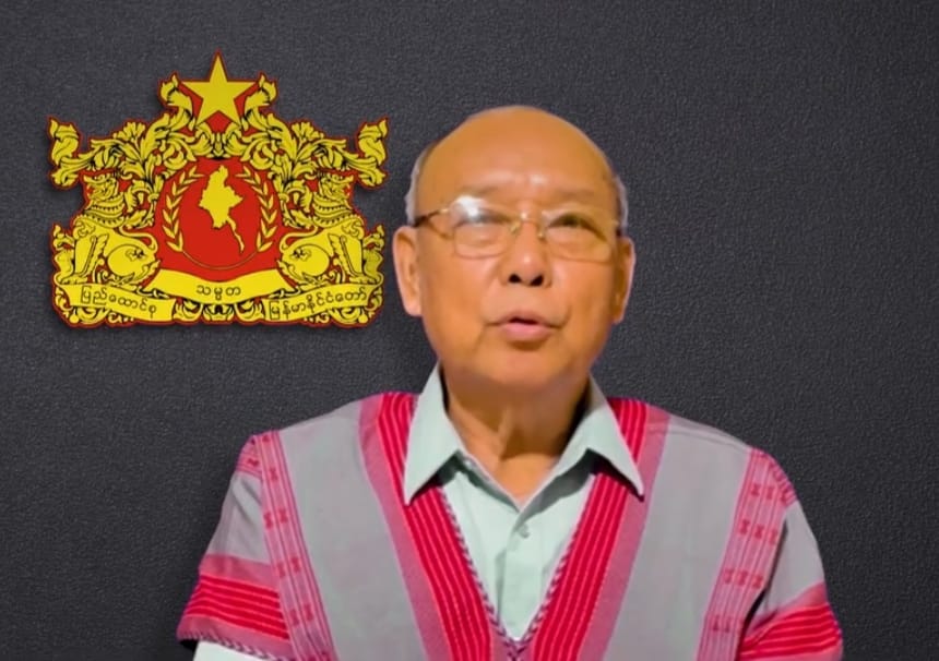 (NUG အစိုးရဖွဲ့စည်းမှု ၃ နှစ်ပြည့် မိန့်ခွန်း​ပြောကြား​နေသည့် ဝန်ကြီးချုပ် မန်းဝင်းခိုင်သန်း)