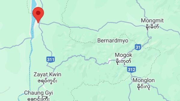 (မိုးမိတ်-တွင်းငယ် လမ်းကို Google Map တွင်​တွေ့ရမှု)