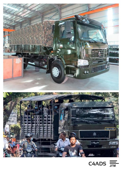 (ဂျာမန်ကုမ္ပဏီ Traton SE ရင်းနှီးမြှပ်နှံထားသည့် တရုတ်အစိုးရပိုင် Sinotruk ၏ ယာဥ်များအား တွေ့ရစဥ်။ ဓာတ်ပုံ - JFM)