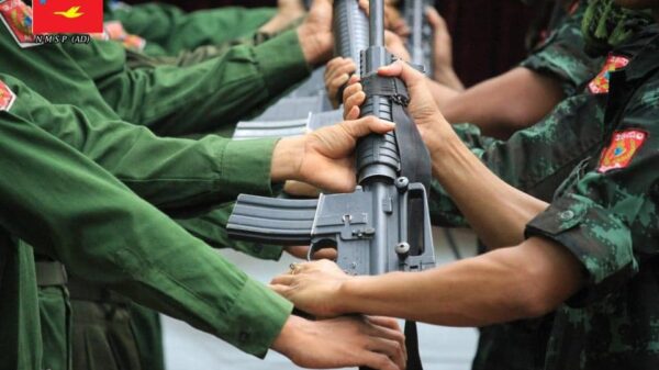 (မွန်ပြည်သစ်ပါတီ-စစ်အာဏာရှင်တိုက်ဖျက်ရေး(NMSP-AD)မှ ရဲဘော်များအား တွေ့ရစဉ်။ ဓာတ်ပုံ - NMSP-AD)