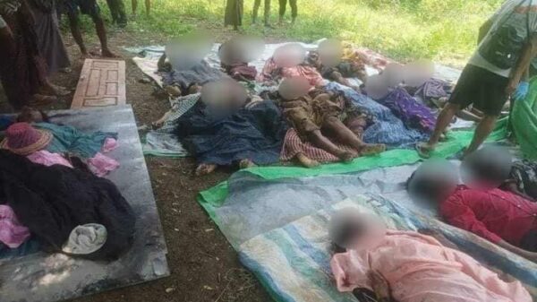 (စစ်​ကောင်စီ​လေ​ကြောင်းတိုက်ခိုက်မှု​ကြောင့် ​သေဆုံးခဲ့သူအချို့၏ ရုပ်အ​လောင်းများနှင့် မ​တောရွာကို Google Earth တွင်​တွေ့ရပုံ။ ဓါတ်ပုံ-CJ)