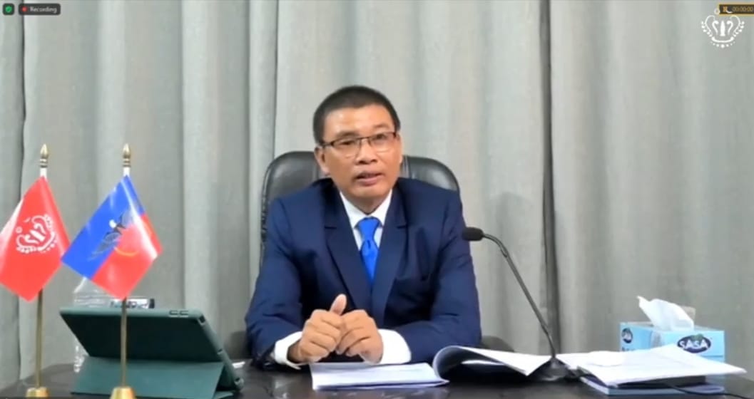 (AA ပြောရေးဆိုခွင့်ရှိသူ ဦးခိုင်သုခ ကဇွန် ၈ ရက်ရှင်းလင်ူပွဲတွင် အွန်လိုင်းမှ ရှင်းလင်း​ပြောကြားစဥ်။ဓါတ်ပုံ-AA)