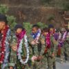 ကျင်​ဒွေးမြို့သိမ်းတိုက်ပွဲဝင် ​တော်လှန်​ရေးတပ်ဖွဲ့ဝင်များကကြိုဆိုစဥ်
