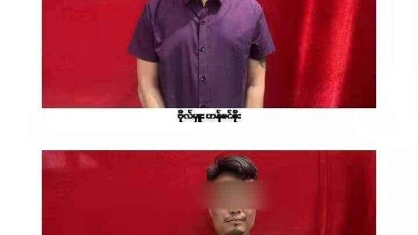 (ပြန်ပေးဆွဲငွေတောင်းနေသော တပ်မ(၉၉)မှ ဗိုလ်မှူးပါ လေးဦးအား တွေ့ရစဉ်။ ဓာတ်ပုံ - စကစ)