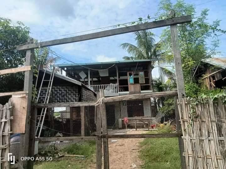 (ဇူလိုင်လဆန်းက စစ်ကောင်စီလေကြောင်းတိုက်ခိုက်မှုကြောင့် စဉ့်ကူးနယ်ရှိ လက်ပန်လှအုပ်စု၊ ရုံးပင်ကုန်းရွာနေအိမ်အချို့ ပျက်စီးခဲ့စဥ်။ ဓာတ်ပုံ - CJ)