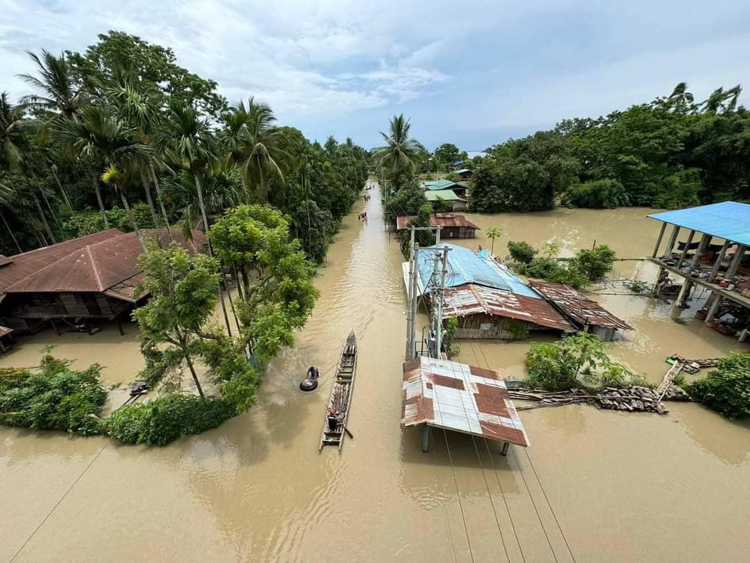(စစ်ကိုင်းတိုင်းအတွင်း မြို့နယ်အချို့ ရေကြီးနစ်မြုပ်မှုမြင်ကွင်းများ။ ဓာတ်ပုံ - CJ)