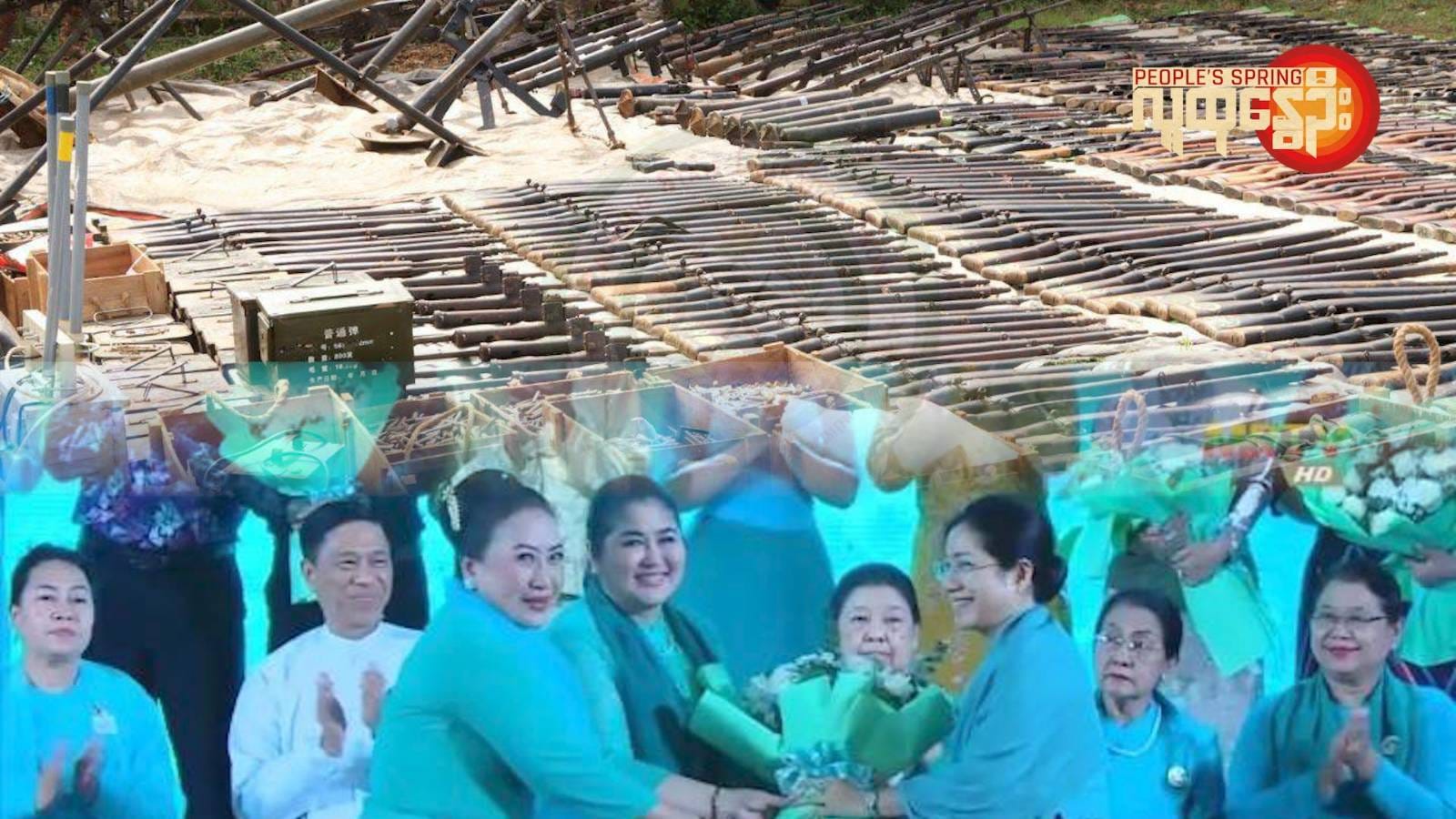 (စစ်ကောင်စီက နေပြည်တော်မှာ ပျော်ပွဲရွှင်ပွဲတွေ နဲ့တချိန်တည်းမှာ တော်လှန်ရေးတပ်တွေရဲ့ စခန်းသိမ်းတိုက်ပွဲတွေကို ယှဥ်တွဲတွေ့ရစဥ်။ဓါတ်ပုံ-AA ၊ TNLA ၊ MDY-PDF ၊ စစ်ကောင်စီ)